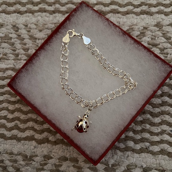 Lady bug bracelet. Stamped 925 Italy. Made of sterling silver - Picture 2 of 4